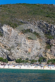 Beach: âPraia da Figueirinha Portugalâ next to the mouth of the Sado River. Parque Natural da ArrÃ¡bida photo