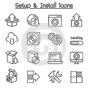 Setup, configuration, maintenance & Installation icon set