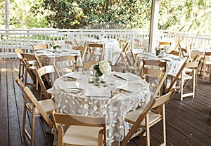 Setup for outdoor fine dining