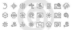 Setup and setting icons. Collection of option, installation, tools, control, gear, operation, processing, tools icons. Vector