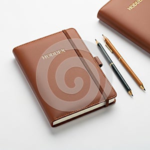 The setup suggests an organized workspace or study environment