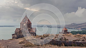 Armenia, Sevanavank monastery complex. View on Churches