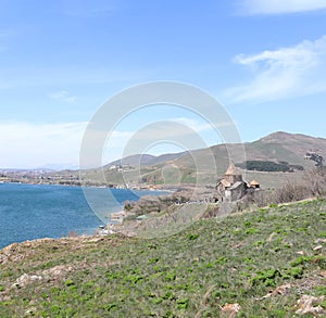 Sevanavank monastery - Holy apostles and the blessed virgin, lake Sevan in the background, Armenia