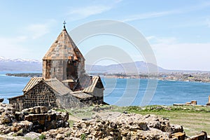 Sevanavank monastery - Holy apostles and the blessed virgin, lake Sevan in the background, Armenia