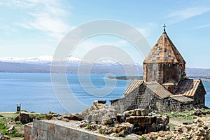 Sevanavank monastery - Holy apostles and the blessed virgin, lake Sevan in the background, Armenia