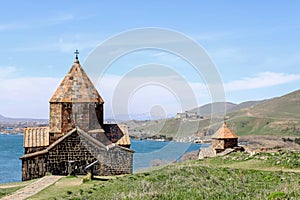 Sevanavank monastery - Holy apostles and the blessed virgin, lake Sevan in the background, Armenia