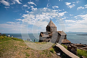Sevanavank monastery on the North-West coast of lake Sevan, Gegharkunik province, Armenia.