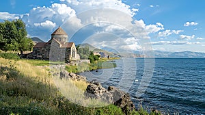 Sevanavank Monastery on Sevan Lake Armenia Scenic Landscape
