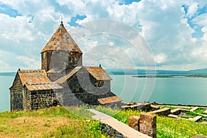 Sevanavank Monastery on the shore of Lake Sevan