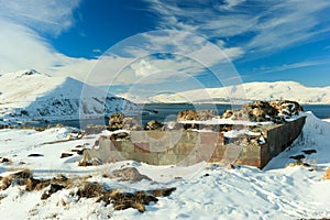 Sevanavank monastery in winter photo