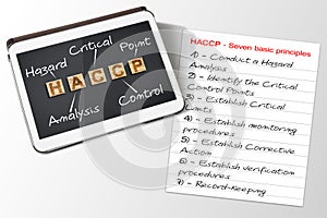 Seven basic principles about HACCP plans Hazard Analysis and Critical Control Points - Food Safety and Quality Control in food