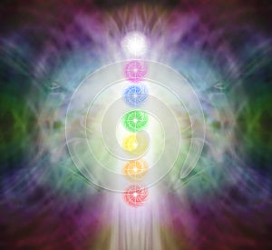 The Seven Chakra Vortexes in a Pranic Energy Field