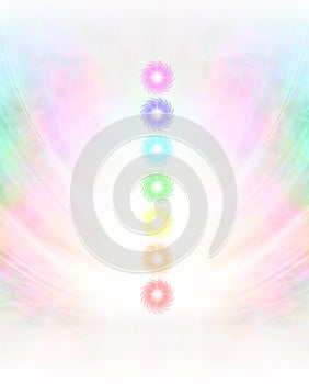 Seven Chakras in subtle energy field background