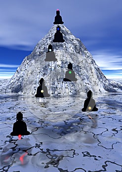 Seven chakras up to the mountain