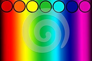 Seven colors of chakras, colors and energy of the human aura in the form of parallel lines