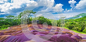 Seven Coloured Earth on Chamarel, Mauritius island, Africa