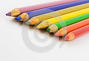 Seven colouring pencils