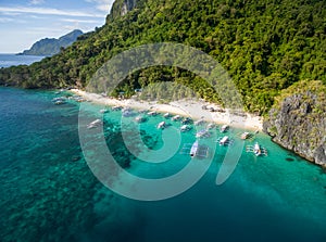 Seven Commandos Beach in El Nido, Palawan, Philippines. Tour A route and Place.