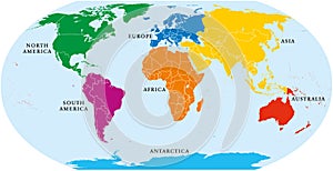 Seven Continents World Map