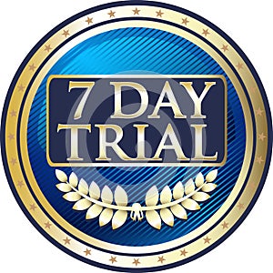 Seven Day Trial Luxury Gold Label Icon photo