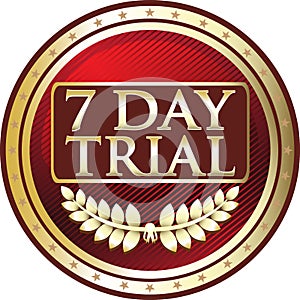 Seven Day Trial Luxury Red Emblem Icon photo