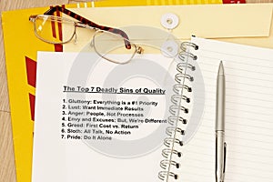 Seven deadly sin of Quality