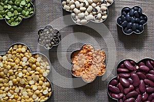 Seven Different Dried Legumes