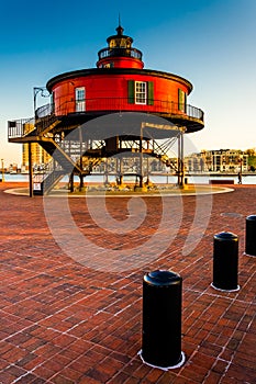 Seven Foot Knoll Lighthouse in the Inner Harbor, Baltimore, Mary