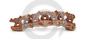 Seven Indian elephants made of sandalwood