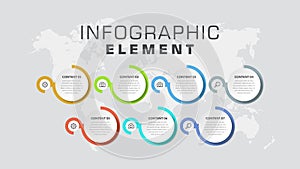 Seven Infographic Element Vector Premium