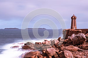 The seven island preserv and Men ruz lighthouse long exposure