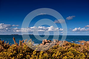 The seven islands along the pink granit coast in brittany