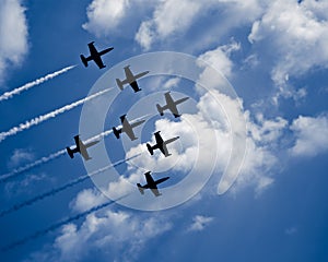 Seven jet airplanes photo