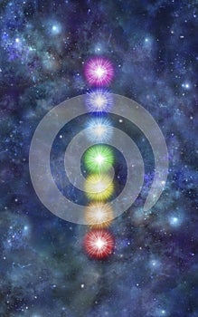 The Seven Major Chakras Cosmic background