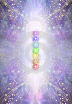 Seven Major Chakras and spiral energy field