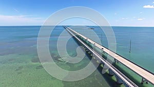 Seven mile bridge aerial view