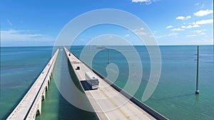 Seven mile bridge aerial view