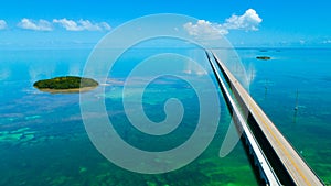 7 mile bridge. Aerial view. Florida Keys, Marathon, USA. photo