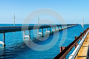 The Seven Mile bridge, Keys, Floride