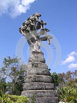 Seven naga around buddha photo