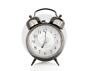 Seven on an old vintage alarm clock