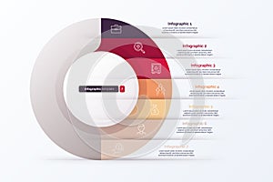 Seven option cycle infographic chart. Vector illustration