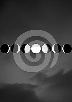 Seven phases of the lunar cycle