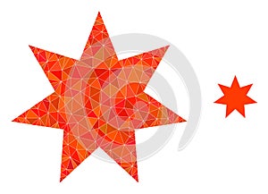 Seven Pointed Star Polygonal Lowpoly Flat Icon