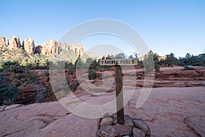 Seven Sacred Pools sign - Sedona Arizona on the Solider Pass trail