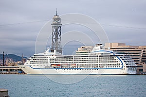 Seven Seas Mariner cruise ship in Barcelona, Spain