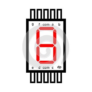 Seven segment display common cathoda vector electrical components