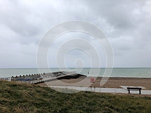 Seven Sisters Beach and Parking on a Cloudy Day