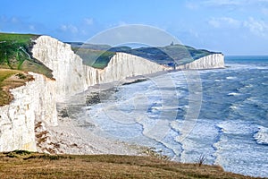 Seven Sisters chalk cliffs, East Sussex, UK