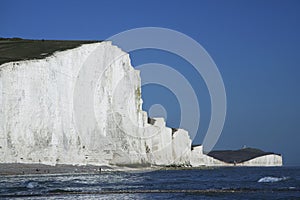 Seven sisters chalk cliffs sussex england uk